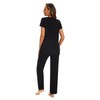 Smallshow Women's Maternity Nursing Pajamas Short Sleeve Postpartum Clothes Small,Black