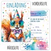 CALLUNA® Squirrel Glitter Invitations Children's Birthday Girls and Boys -