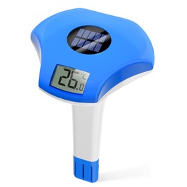 BALDR Pool Thermometer Floating Easy Read, Solar Pool Thermometer with Digital Display, IPX8 Waterproof for Hot Tubs, Cold Plunge & Swimming Pools(Dark Blue)