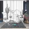 RnnJoile Western Shower Curtain Aztec Cactus Desert Bath Curtain Black