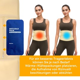 Castor Oil Pack Wrap, Reusable Organic Castor Oil Pack Wrap, Belly Wrap, Throat Castor Oil to Improve Circulation, Digestion, Neck Relaxation, Constipation, Muscle Pain (Beige)