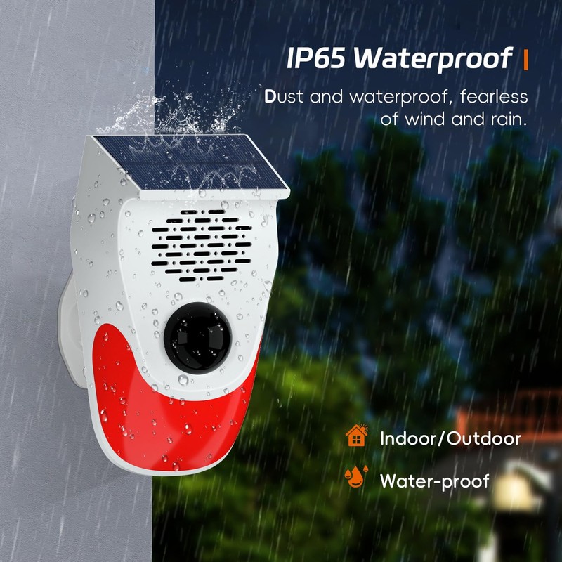 Home Alarm System with Remote Control, Motion Sensor Outdoor, Solar