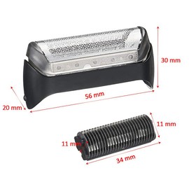 Poweka 10B Razor Foil Shaving Heads Razor Grill Razor and Blade Blades for Braun 20B 20S 20R 1000/2000 Series 1 190 180 170