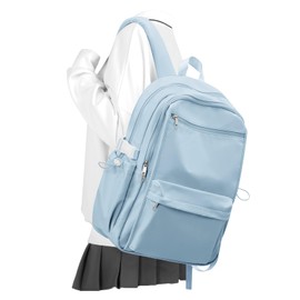 Mochila escolar simple para mujer, mochila universitaria ligera, bolsa de escuela secundaria para adolescentes y niñas, a3-Azul, Grande
