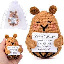 xinrongda Pocket Hug Positive Capybara, Creative Knitting Wool Capybara Doll, A Small Hug, Best Friend Gifts, Small Gift for Girlfriend, Family, Boyfriend, Patient (Capybara)