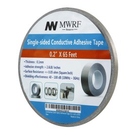 MWRF Source Conductive Cloth Fabric Adhesive Faraday Tape (0.2-inch x 65ft); EMI Grounding; RFID Signal Attenuation; Radio Frequency Signal Attenuation; Guitar Interference Shielding