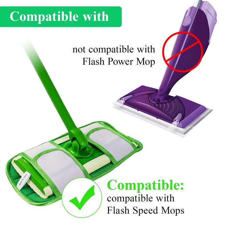 Antoble Reusable Pads Compatible with Flash Speedmop - Washable Microfiber