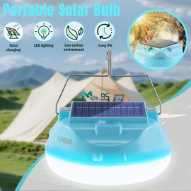 LINEBA 150W Solar Light Bulbs Waterproof Camping Tent Lamps For Shed Chicken Coop Light