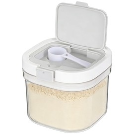 FMOACEN 27 oz Protein Powder Container with Measuring Spoon Airtight Protein Container Moisture-Proof Food Storage Canister for Coffee Sugar Flour Cereal and Dry Foods, Stackable and Easy to Clean