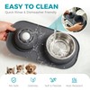 Dog Licking Bowl with Rolling Ball,Food and Water Bowl Set