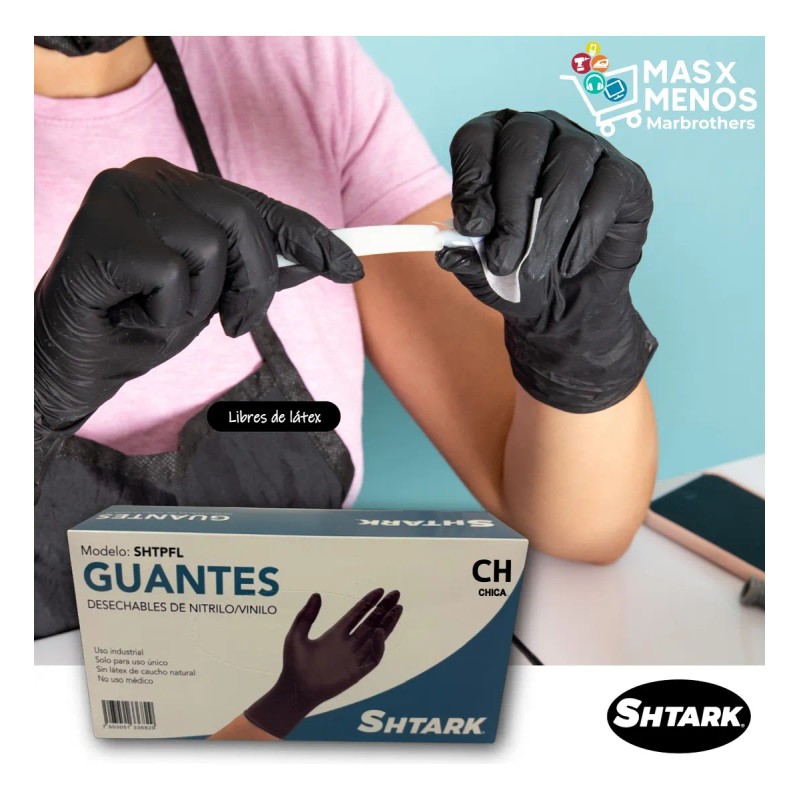 Guantes De Nitrilo Vinil Libre De Latex Sin Polvo Azul
