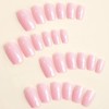 MERVF Square Press on Nails Medium Pure Pink Squoval Glue