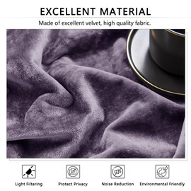 SNITIE Lilac Purple Crushed Velvet Curtains 52" x 108" Luxurious Thermal Insulation Soundproofing and Light Filtering Window Treatments Ideal for Living Room Bedroom Office - Set of 2 Panels