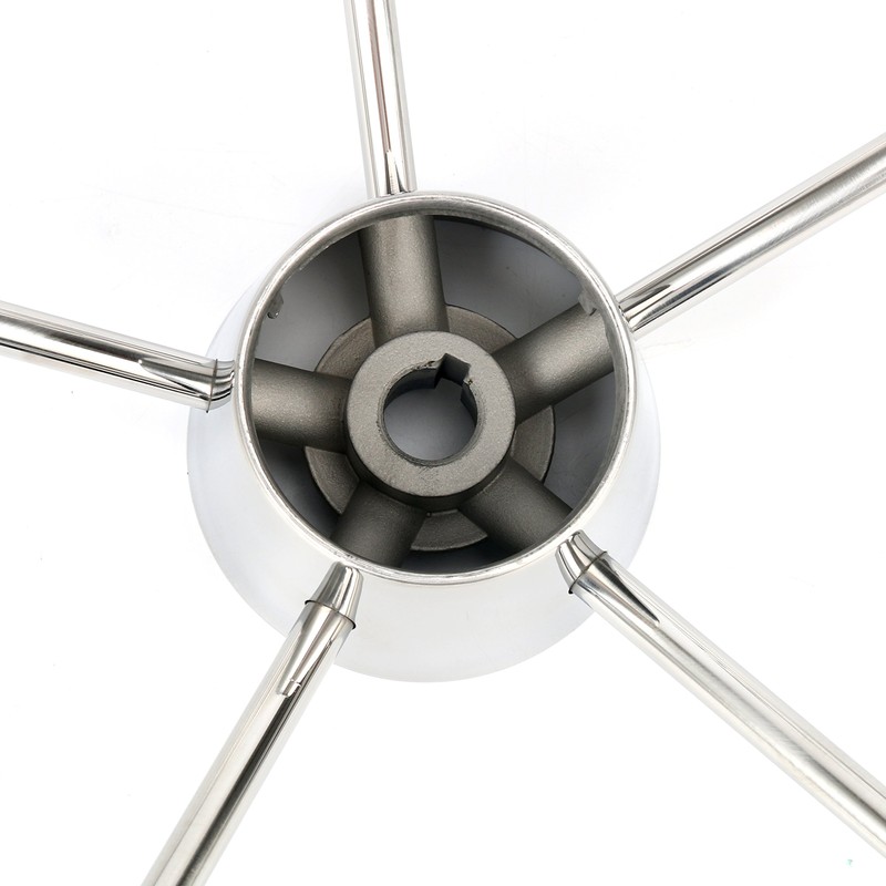Amarine Made 5-Spoke 13-1/2 Inch Destroyer Style Stainless Boat Steering