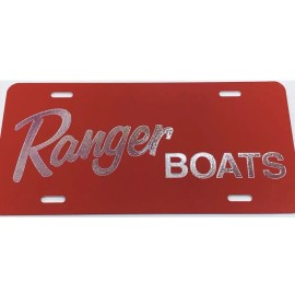 BLVD Engraved On Red Ranger Boats Car Tag Diamond Etched Aluminum Metal License Plate