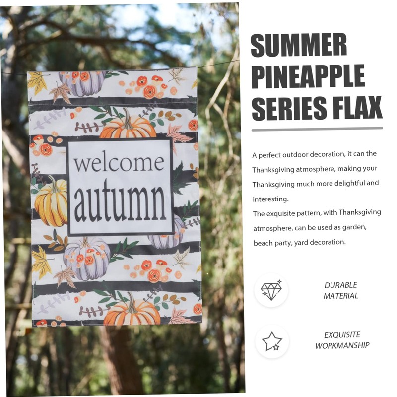 Ipetboom 2pcs Double-sided Autumn Garden Flags Fall Pumpkin Decor Welcome