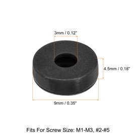 sourcing map 3 mm Hinged Screw Lid Caps Plastic Folding Screw Snap Lid Washer Protective Cover for M1 M2 M3 Screws Black Pack of 100