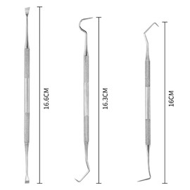 GZXYUAN 3 Pcs Pet Tartar Remover Set Dog Tartar Remover Stainless Steel Double Sided Plaque Remover Pet Teeth Cleaning Tools for Dogs and Cats