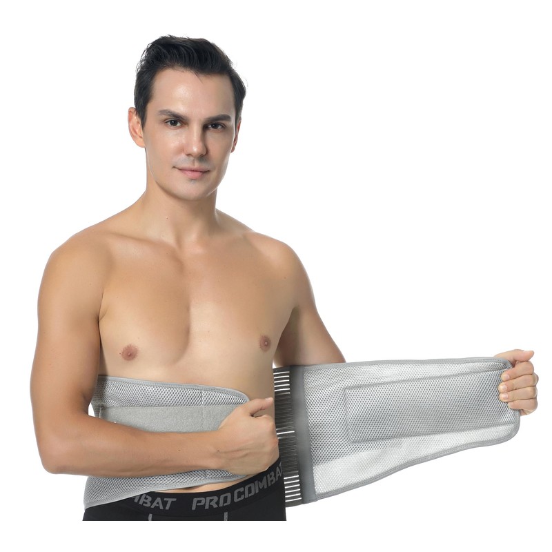NeoTech Care Adjustable Compression Back Brace Lumbar Support Belt, Grey,