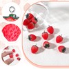 Lusofie Red Strawberry Pendant 3D Resin Strawberry Charm Beads with