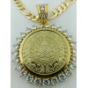 Unbranded Aztec Calendar Luxury pendant Centenario coin with Figaro Chain