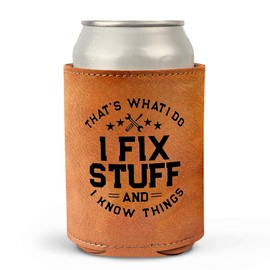 Father's Day Gift, Birthday Gifts for Dad/Him/husband, Can Cooler Sleeves, Leather Can Cooler for Men 12 Oz