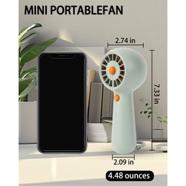 RadiHub Portable Fan,Mini Small Handheld USB Rechargeable Personal Fan with 5 Speeds,10H Runtime Battery,Karabiner Design for Outdoor Commute Travel Office Sport Gifts (Matcha Green)