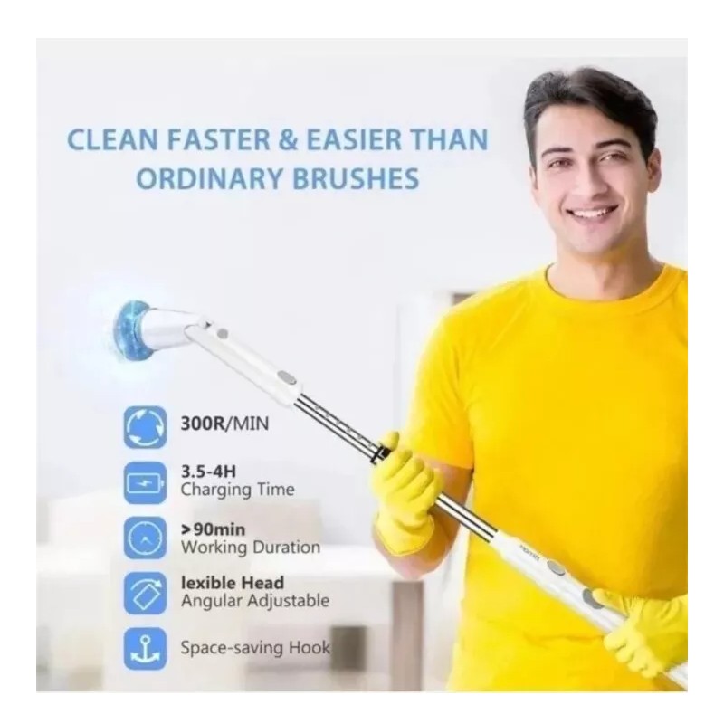 Homitt Electric Scrubtastic Rechargeable Cordless Spin Scrubber 4 Head Car