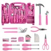 Pink Tool Set for Women, 136-Piece Household Small Tool Set,