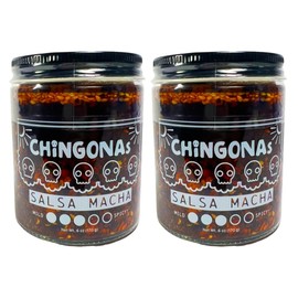 CHiNGONAs Salsa Macha (2-Pack) - Gourmet Mexican Oil-based Chili Crunch Sauce, Vegan and Gluten-Free, Crunchy Chili Oil, 6 oz