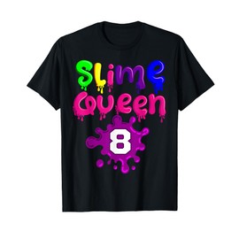 Slime 8th Birthday Queen Sensory Play Squish Maker Crafter T-Shirt