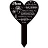 GLOBLELAND Heart Shaped Dandelion Memorial Mother Garden Stake Memorial Remembrance
