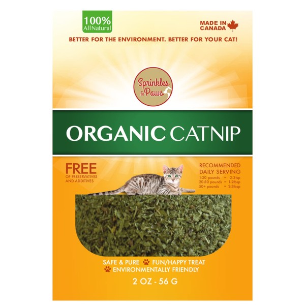 SPRINKLES & PAWS Organic Catnip | Premium Blend, Pure, Cut,