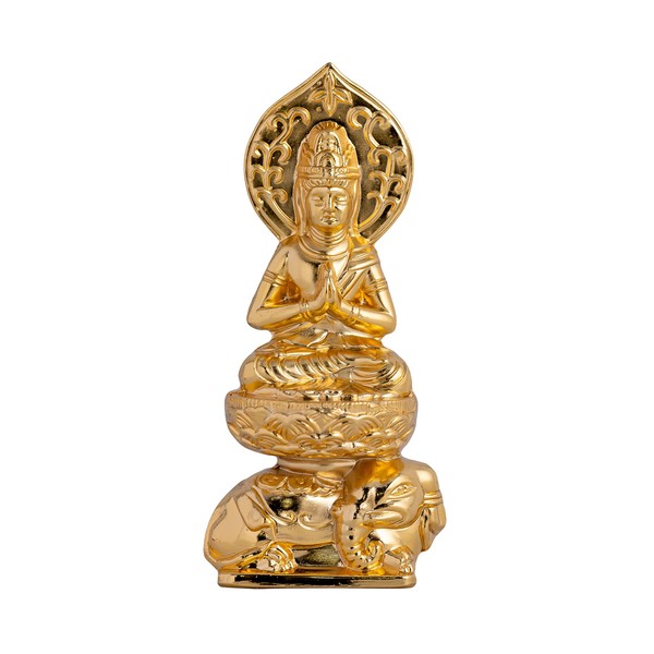 Buddha Statue Fugen Bodhisattva (Small 2.9 inches (7.4 cm) (Gold Plated/24K Gold) Buddha Statue: Kageaki Watanabe Original Model _ (born in Tatsu Miten) Zodiac Protection Honzon Zodiac Takaoka Copperware (Fugenbosatsu S)