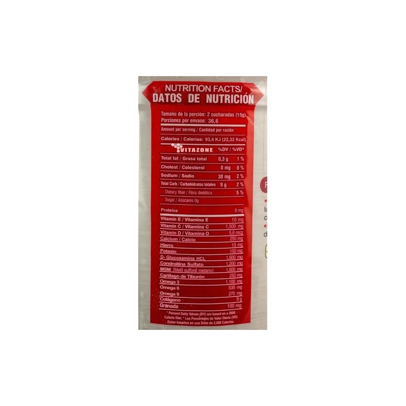 Colágeno Extra Coenzima Q10 Omegas 1.1 Kg Granada Sanabi