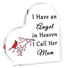 Mum Memorial Plaque Sympathy Gifts for Loss of Mother In Memory of Mother Plaque Acrylic Heart Keepsake Bereavement Condolences Grief Gifts for for Daughter Son Funeral Remembrance Desk Sign