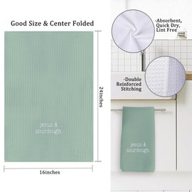 XUISWELL Tea Kitchen Towels for Sourdough Bread Baking Christian Jesus, Gifts for Sourdough Bakers Women Baking Lovers, 16x24 Inches