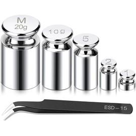 Fuzion Calibration Weights 1g 2g 5g 10g 20g, Total 38g Stainless Steel Scale Calibration Weight Set, Calibration Weights for Digital Scale with Tweezers