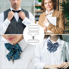 30 Sets Bow Tie Clip, Hardware Bow Tie Clip, Fly Clip Hardware, Tie Clip, Bow Tie Clip, Hook Closure, Bow Tie Hardware Tie Clip for Tie Straps (Black, Silver, Gold), Black, silver, gold