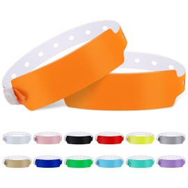 100pcs Colored Vinyl Wristbands, Waterproof Wristbands, Security Wrist Bands, Event Wristbands for Bar Club Festival Music Meeting, Pool Parties,Outdoor Sports (Color : Orange)