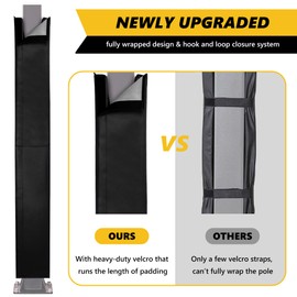 PHENEPUS 6ft Tall Square Basketball Pole Pads - 2" Thick Heavy-Duty All-Weather Pole Padding Outdoor, Weatherproof Basketball Pole Pad for Player Protection, Fits 4", 5" & 6" Basketball Hoop Poles