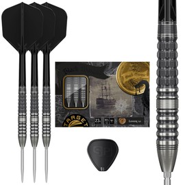 Target Japan Black Marque Lumiere 3.0 90% Tungsten K-Flex Swiss Point Steel Tip Dart Set, 23G | Swiss Nano Points, Black K-Flex No.6 (Shape) Flights and Shafts (Black Mark Lumiere 3.0)