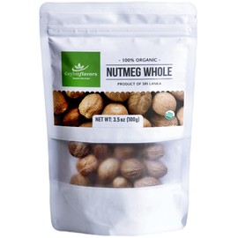 Nutmeg Seeds Whole 100g / 3.5oz, Premium Grade, Shell Removed and Cleaned, A Quality Product