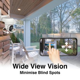 Connect SmartHome FHD Outdoor Pan Tilt Camera with Solar Panel – 1080p Wi-Fi Security, 350° View, Colour Night Vision, Smart Alerts, 2-Way Audio, Alexa & Google Compatible