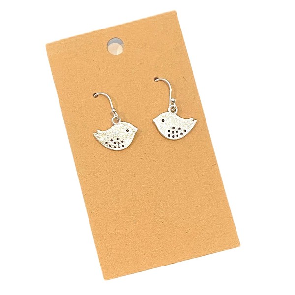 Delicate Bird On Sterling Silver Earrings