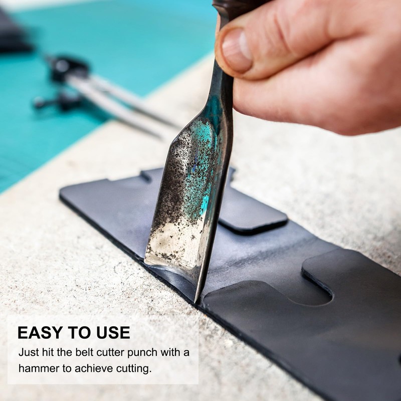 sourcing map V-Shaped Leather Punch, 20mm, Leather Cutter, Belt End