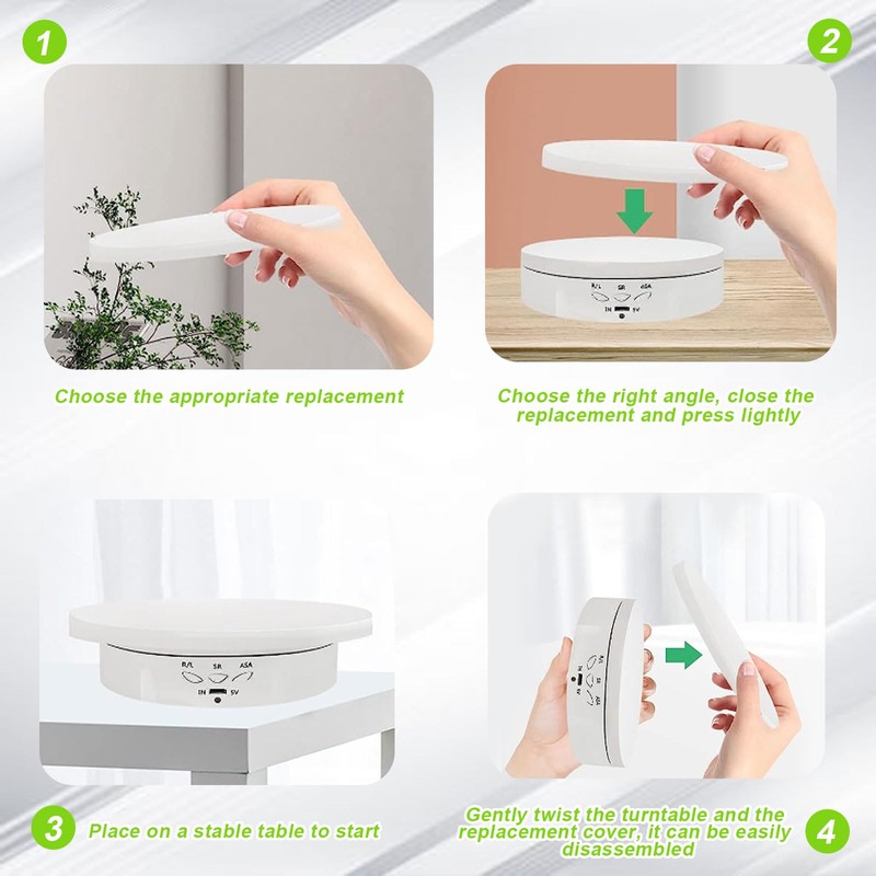 3 In 1 Rotating Display Stand, Photography Turntable Electric Rotating