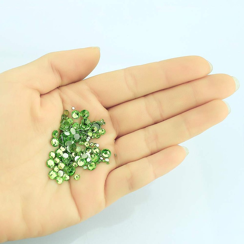 LolliBeads Resin Crystal Round Nail Art Mixed Flat Backs Acrylic