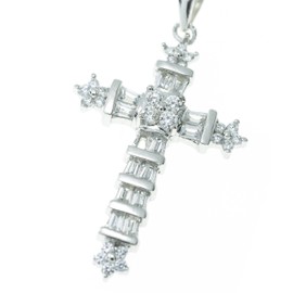 SpringNahal Silver Jesus Christian Prayer Cross Charm Pendant Chain Necklace for Men Women