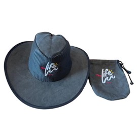 The Life Western Cowboy Hat, Grey Suede, with Travel Storage Bag